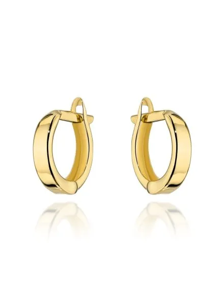 Kolczyki złote gładkie kółeczka • Złoto 585 0.90 g