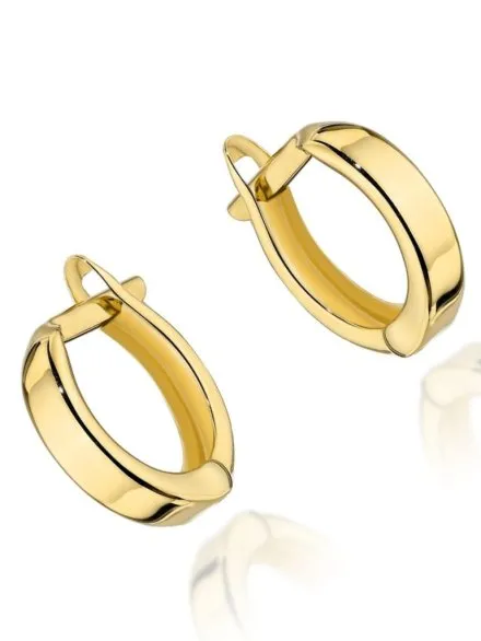 Kolczyki złote gładkie kółeczka • Złoto 585 0.92 g