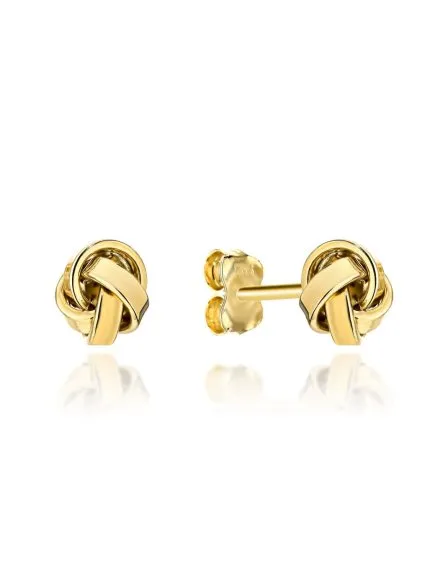 Kolczyki złote plecione nowoczesne • Złoto 585 0.90 g