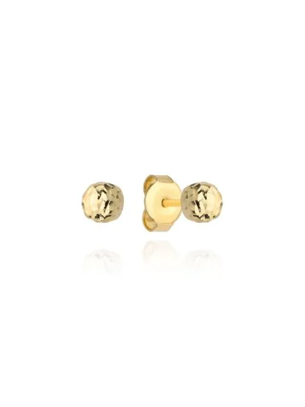Kolczyki złote kulki super lekkie diamentowane 3 mm • Złoto 333 0.29 g