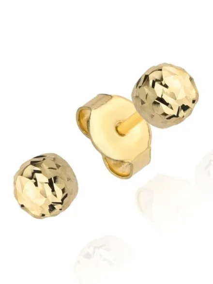 Kolczyki złote kulki super lekkie diamentowane 7 mm • Złoto 333 0.62 g