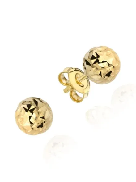 Kolczyki złote kulki super lekkie diamentowane 6 mm • Złoto 333 0.49 g