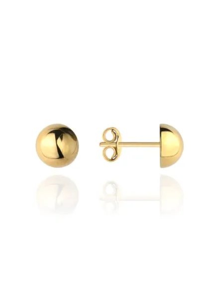 Kolczyki złote pół kulki śr. 5 mm na sztyfcie super lekkie • Złoto 585 0.50 g