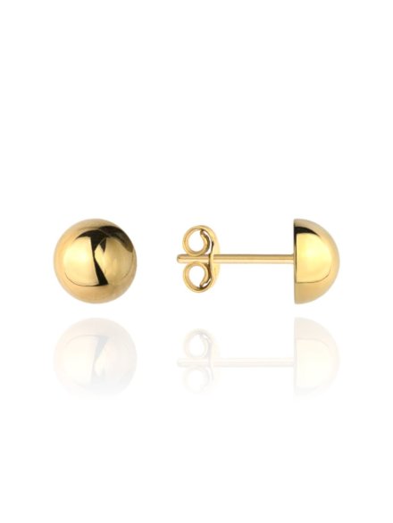 Kolczyki pół kulki śr. 7 mm na sztyfcie super lekkie • Złoto 585 0.69 g