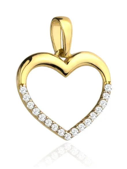 Zawieszka złota serce z częścią cyrkonii • Złoto 585 0.74 g