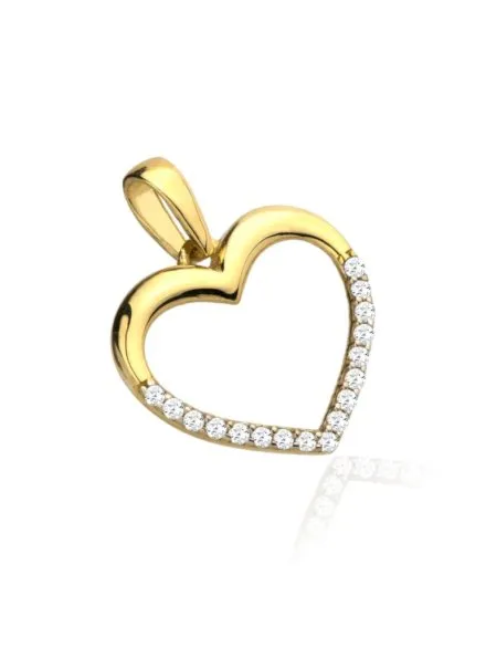 Zawieszka złota serce z częścią cyrkonii • Złoto 585 0.74 g