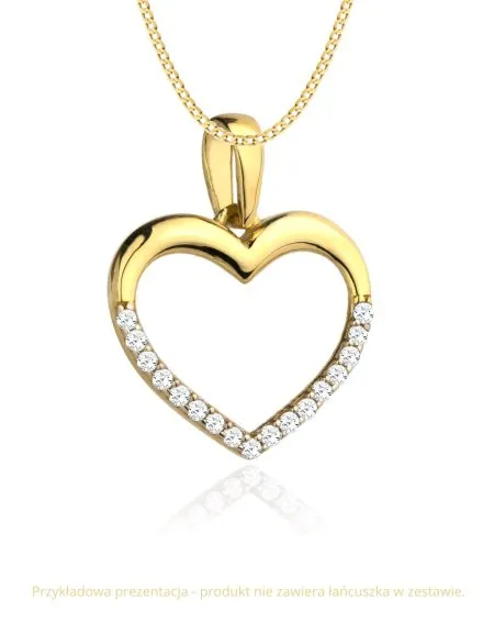 Zawieszka złota serce z częścią cyrkonii • Złoto 585 0.74 g