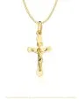 Zawieszka krzyżyk diamentowany z Jezusem • Złoto 585 0.53 g