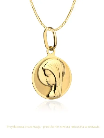 Złota zawieszka medalik Matka Boska w kółku • Złoto 585 0.53 g