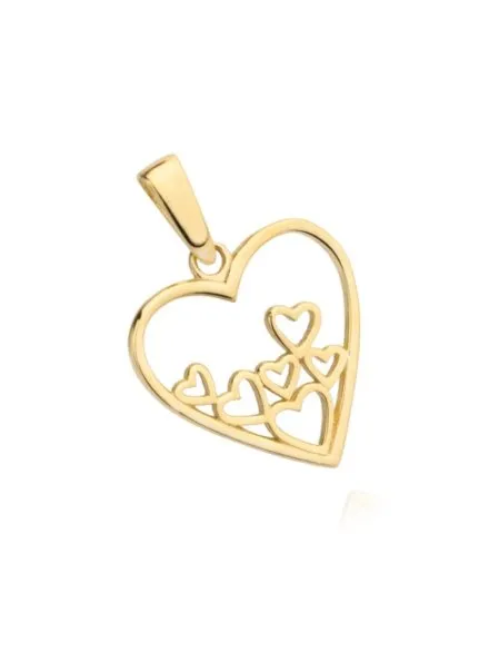  Zawieszka złote serce z sześcioma serduszkami w środku • Złoto 585 0.56 g