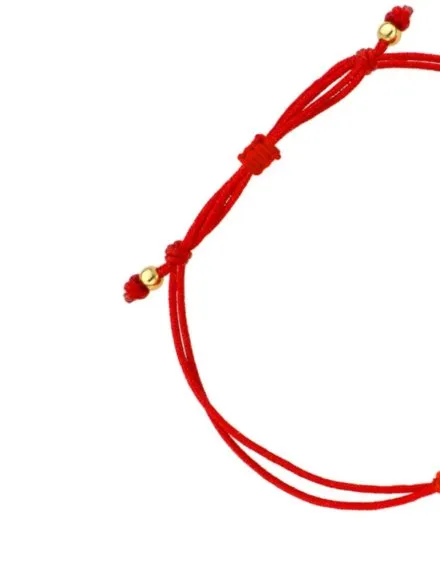 Bransoletka złota blaszka pod grawer na czerwonym sznurku  • Złoto 585 0.71 g