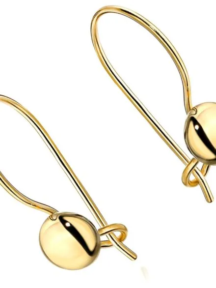  Kolczyki złote delikatne pełne kółeczko na biglu • Złoto 585 0.42 g 