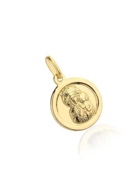 Medalik Matka Boska Częstochowska złote kółko mały pr. 585 • Złoto 585 0.75 g