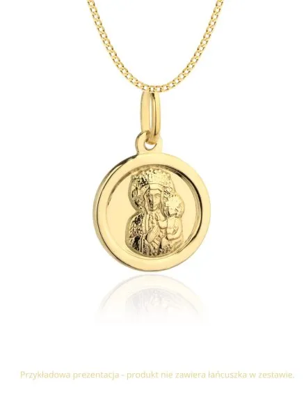 Medalik Matka Boska Częstochowska złote kółko mały pr. 585 • Złoto 585 0.75 g