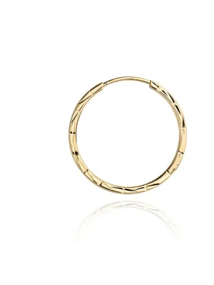 Kolczyki złote kółka diamentowane kanciaste 2,2cm • Złoto 585 1.07 g