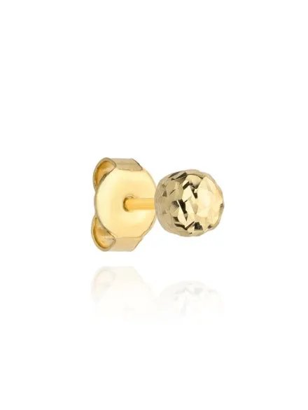 Kolczyki kulki super lekkie diamentowane 4 mm • Złoto 585 0.41 g