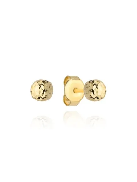 Kolczyki kulki super lekkie diamentowane 4 mm • Złoto 585 0.41 g