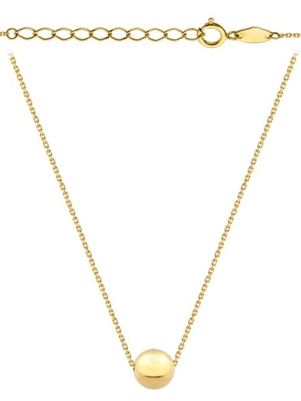 Naszyjnik złoty z jedną złotą kuleczką super lekki 42+3cm • Złoto 585 0.84 g 