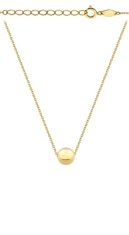 Naszyjnik złoty z jedną złotą kuleczką super lekki 42+3cm • Złoto 585 0.84 g 