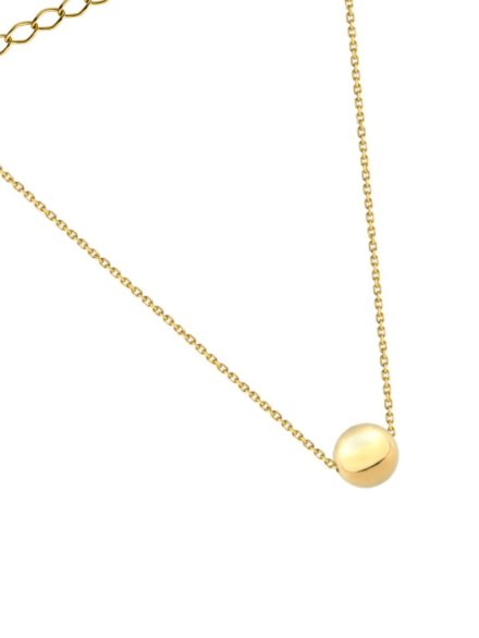 Naszyjnik złoty z jedną złotą kuleczką super lekki 42+3cm • Złoto 585 0.84 g 