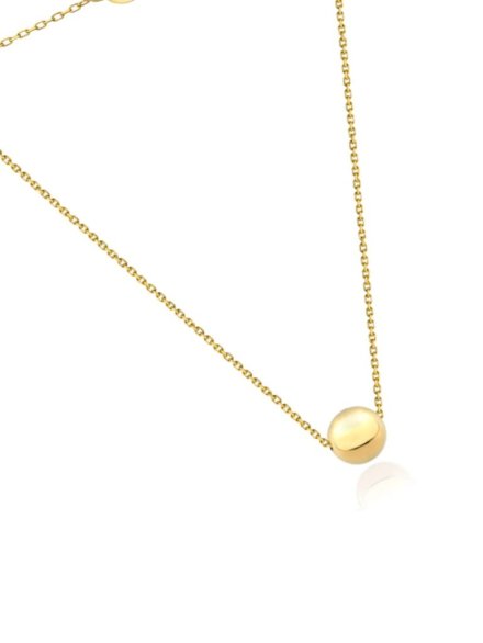 Naszyjnik złoty z jedną złotą kuleczką super lekki 50 cm • Złoto 585 0.72 g 