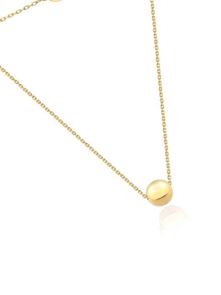 Naszyjnik złoty z jedną złotą kuleczką super lekki 45 cm • Złoto 585 0.68 g 