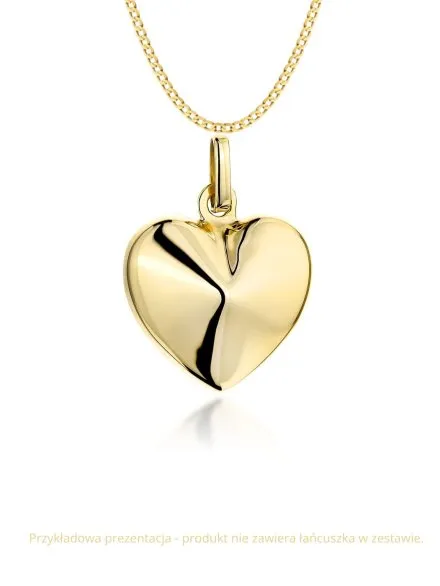  Zawieszka złota gładkie serce 3D • Złoto 585 0.66 g