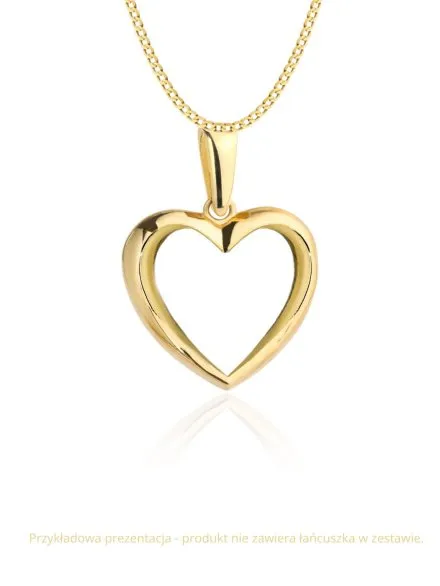 Zawieszka złota kontur serca duża • Złoto 585 0.70 g