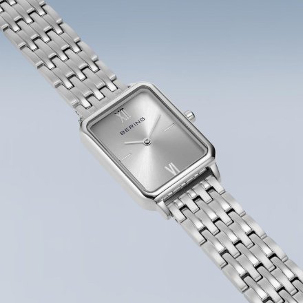 Bering Classic zegarek damski prostokąt srebrny 17423-700