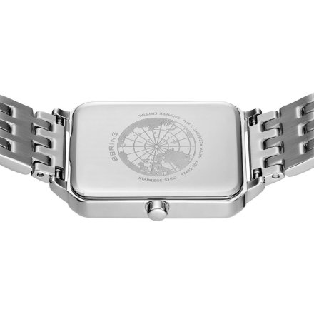 Bering Classic zegarek damski prostokąt srebrny 17423-700