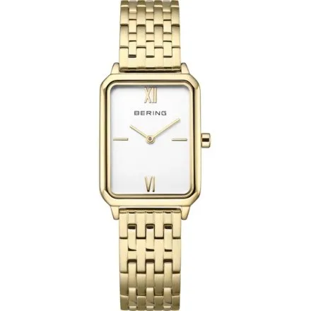 Bering Classic zegarek damski prostokąt złoty 17423-734