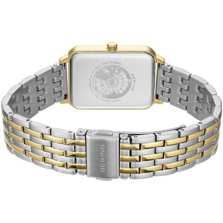 Bering Classic zegarek damski prostokąt srebrno-złoty 17423-714