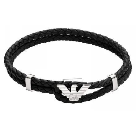 Emporio Armani Eagle Logo bransoletka męska skórzana EGS3237040