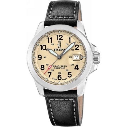 Festina Field Swiss Made Zegarek Męski z beżową tarczą + 2 paski 20081/1