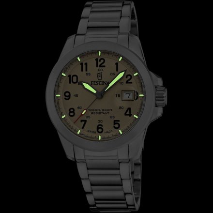 Festina Field Swiss Made Zegarek Męski z beżową tarczą + 2 paski 20081/1