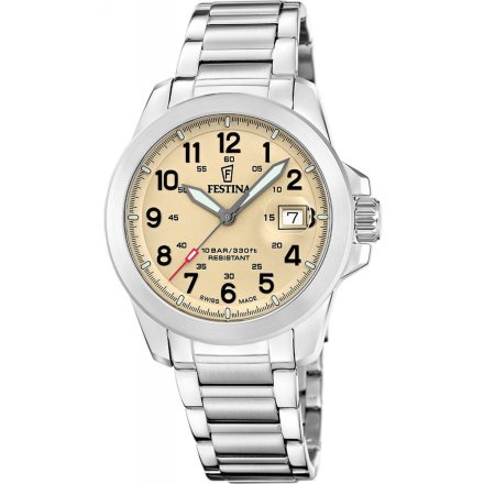 Festina Field Swiss Made Zegarek Męski z beżową tarczą + 2 paski 20081/1