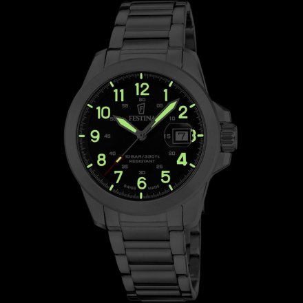 Festina Field Swiss Made Zegarek Męski z czarną tarczą + 2 paski 20081/4