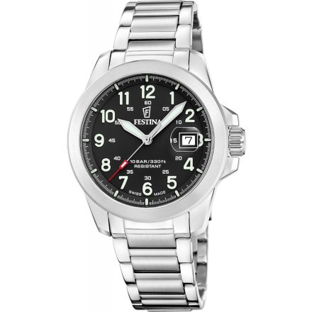 Festina Field Swiss Made Zegarek Męski z czarną tarczą + 2 paski 20081/4