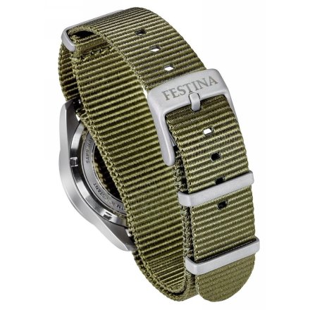 Festina Field Swiss Made Zegarek Męski srebrny z zielonym paskiem 20082/2