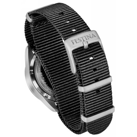 Festina Field Swiss Made Zegarek Męski srebrny z czarnym paskiem 20082/3