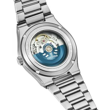 Festina Swiss Made Automatic Zegarek Męski z czarną tarczą na bransolecie 20083/4