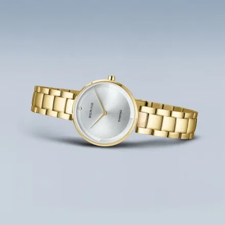 Bering Classic zegarek damski złoty na bransolecie 17529-730