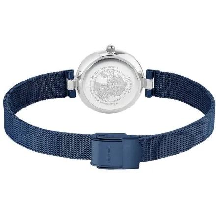 Bering Classic zegarek damski granatowy na bransolecie mesh 17724-307