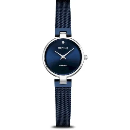 Bering Classic zegarek damski granatowy na bransolecie mesh 17724-307