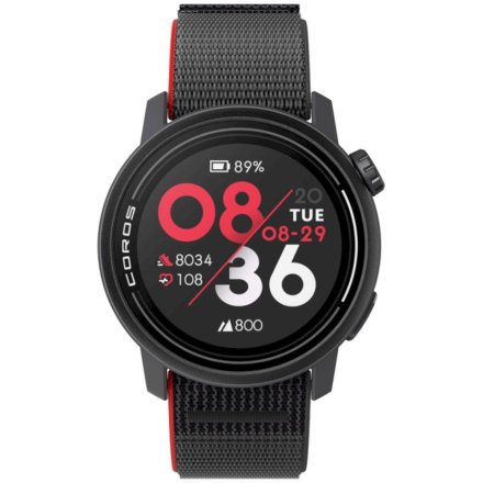 Czarny Coros PACE 3 Premium GPS Sport Nylon Ink WPACE3-INK