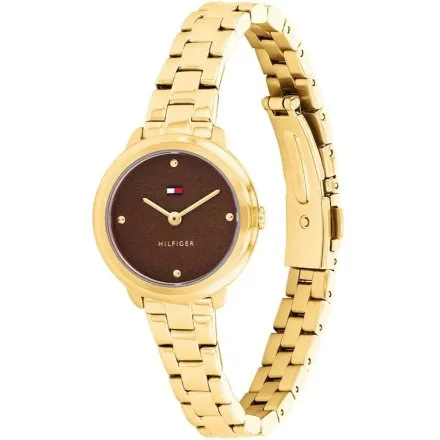 Tommy Hilfiger DEMI zegarek damski złoty z brązową tarczą 1782815