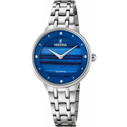 Festina Madmoiselle Zegarek Damski Srebrny z niebieską tarczą 20600/A