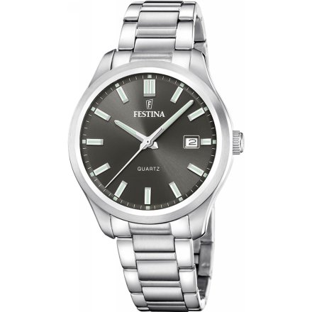 Festina Classic Zegarek Męski na bransolecie z czarną tarczą 20736/5