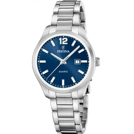 Festina Classic Zegarek Damski na bransolecie z niebieską tarczą 20737/4