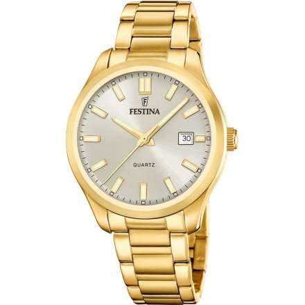 Festina Classic Zegarek Męski na bransolecie ze srebrną tarczą 20740/1